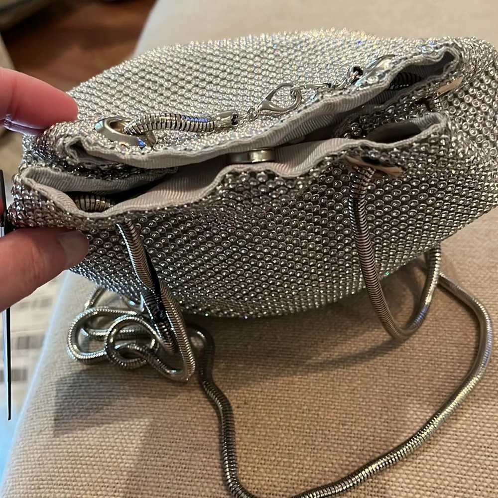 Idonia Silver Rhinestone Clutch/NWT